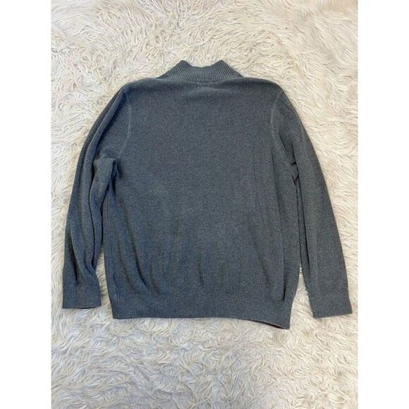 Eddie Bauer Mens Vintage Mock Neck 1/4 Zip Long Sleeve Pull Over Sweater Gray XL - Picture 2 of 9